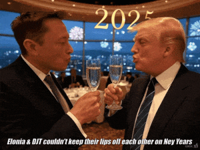 elon & trump kissing