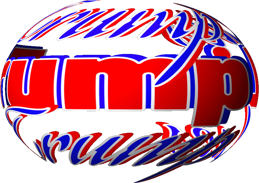 A spinning globe with the words Trump Lies displayed prominently. The globe rotates against a transparent background. The tone is critical and accusatory, emphasizing dishonesty in a global context.