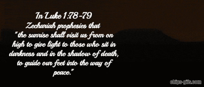 Sunrise breaking over the horizon transitioning to Jesus sitting on a boulder teaching a small group of disciples, reflecting the promise of guidance and new light found in the verse Luke 1:78_79